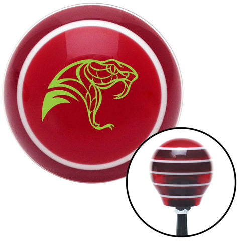 Green Snake Profile Red Stripe Shift Knob with M16 x 15 Insert