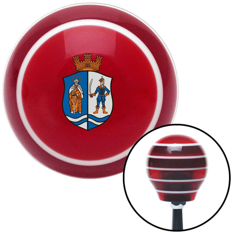 Crown Coat of Arms Red Stripe Shift Knob with M16 x 15 Insert