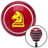 Yellow Knight Horse Red Stripe Shift Knob with M16 x 15 Insert