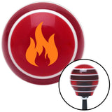 Orange Flames Red Stripe Shift Knob with M16 x 15 Insert
