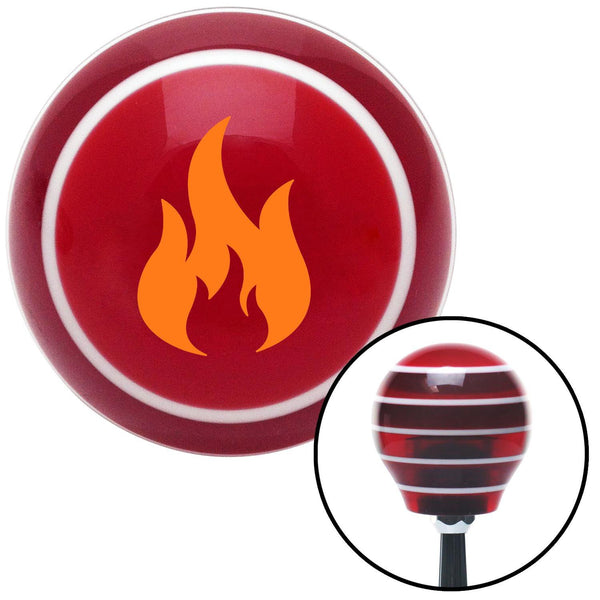 Orange Flames Red Stripe Shift Knob with M16 x 15 Insert