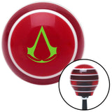 Green Assassins Creed Red Stripe Shift Knob with M16 x 15 Insert