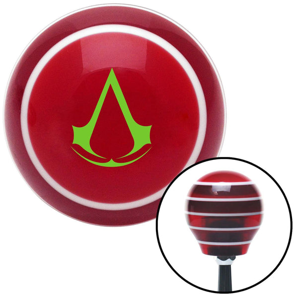 Green Assassins Creed Red Stripe Shift Knob with M16 x 15 Insert