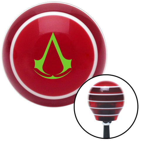 Green Assassins Creed Red Stripe Shift Knob with M16 x 15 Insert
