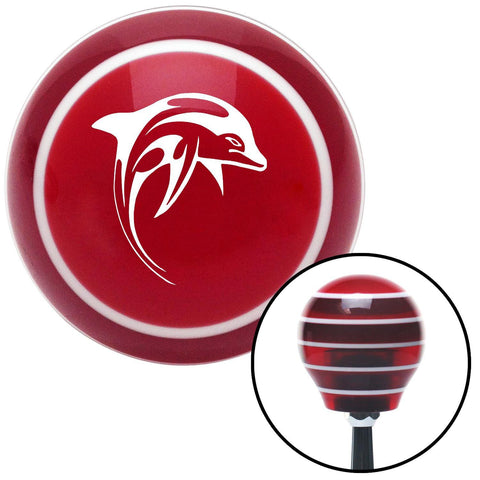 White Dolphin Red Stripe Shift Knob with M16 x 15 Insert