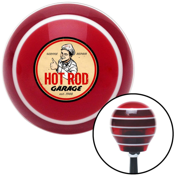 Hot Rod Garage 1948 Red Stripe Shift Knob with M16 x 15 Insert