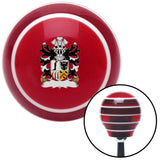 Roystonlodge Coat of Arms Red Stripe Shift Knob with M16 x 15 Insert