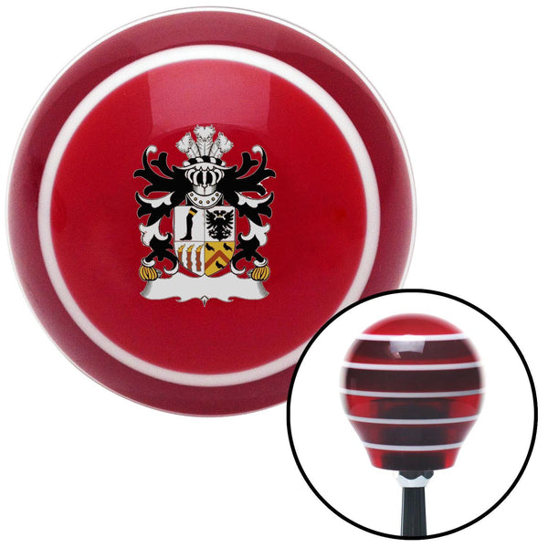 Roystonlodge Coat of Arms Red Stripe Shift Knob with M16 x 15 Insert