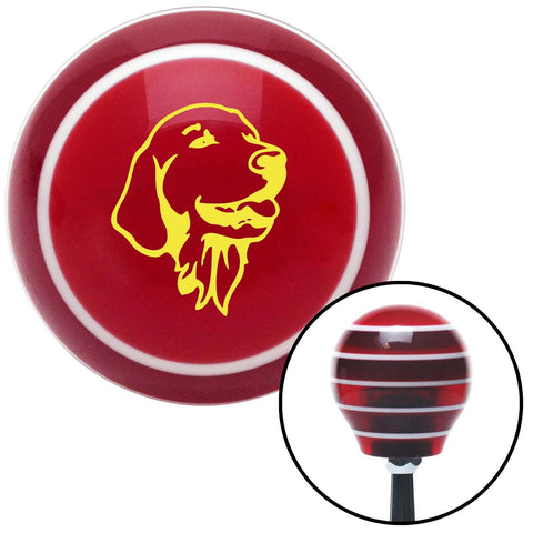 Yellow Golden Retriever Red Stripe Shift Knob with M16 x 15 Insert