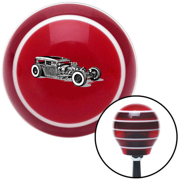 Rat Rod Hot Rod Red Stripe Shift Knob with M16 x 15 Insert