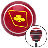 Yellow Clubs on a Card Red Stripe Shift Knob with M16 x 15 Insert