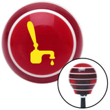 Yellow Tap w a Drip Red Stripe Shift Knob with M16 x 15 Insert