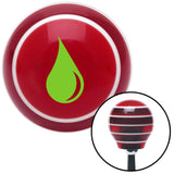Green Paint Drip Red Stripe Shift Knob with M16 x 15 Insert