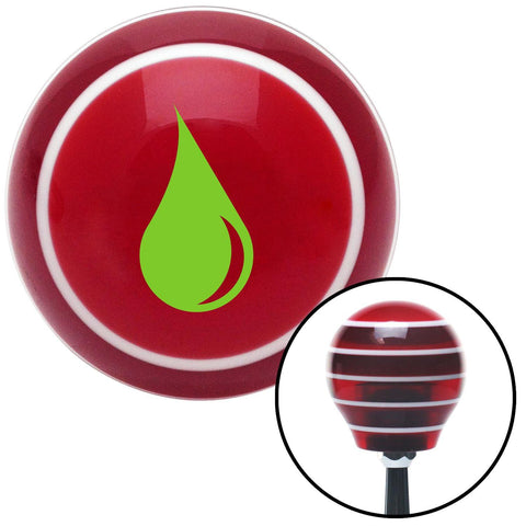 Green Paint Drip Red Stripe Shift Knob with M16 x 15 Insert