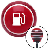 White Gas Station Tank Red Stripe Shift Knob with M16 x 15 Insert