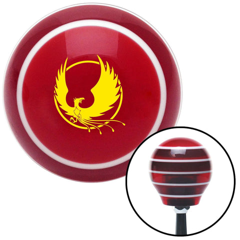 Yellow Phoenix Red Stripe Shift Knob with M16 x 15 Insert