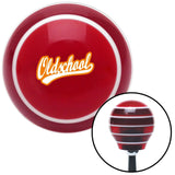 Oldschool Orange Red Stripe Shift Knob with M16 x 15 Insert