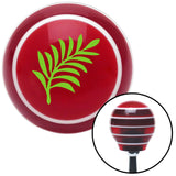 Green Hawaiian Leaf 3 Red Stripe Shift Knob with M16 x 15 Insert