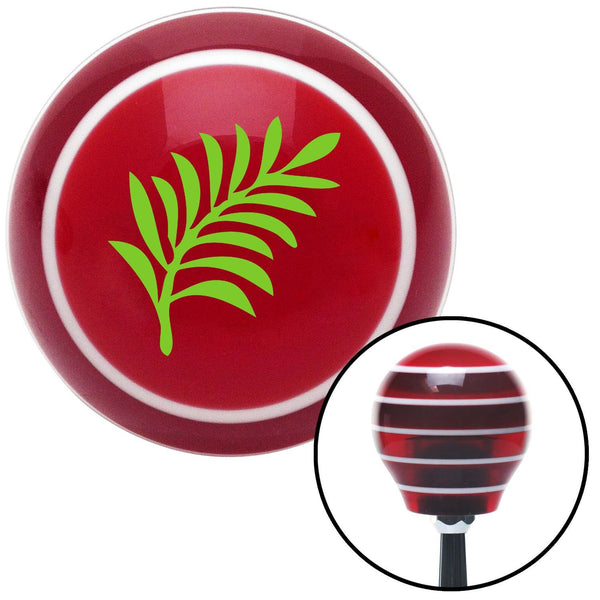 Green Hawaiian Leaf 3 Red Stripe Shift Knob with M16 x 15 Insert