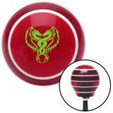 Green Dual Dragons Red Stripe Shift Knob with M16 x 15 Insert