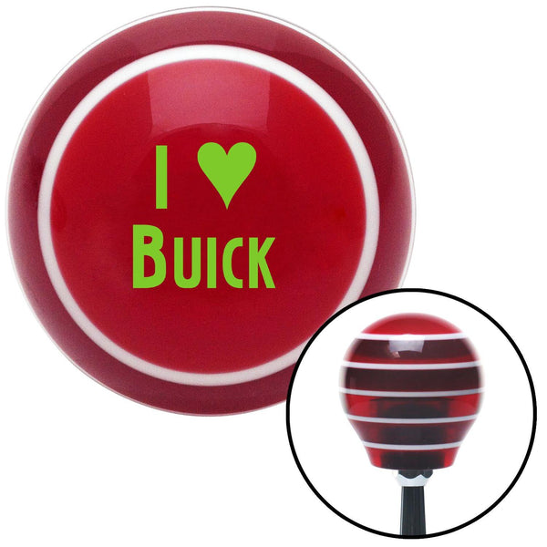 Green I 3 BUICK Red Stripe Shift Knob with M16 x 15 Insert
