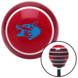 Blue Angry Dog  Red Stripe Shift Knob with M16 x 15 Insert