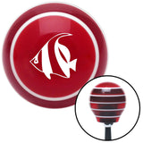 White Clown Fish Red Stripe Shift Knob with M16 x 15 Insert