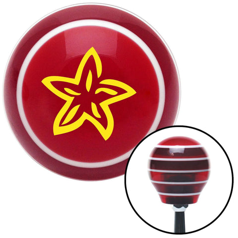Yellow Starfish Red Stripe Shift Knob with M16 x 15 Insert