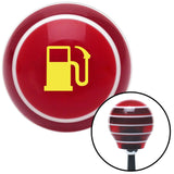 Yellow Gas Station Tank Red Stripe Shift Knob with M16 x 15 Insert