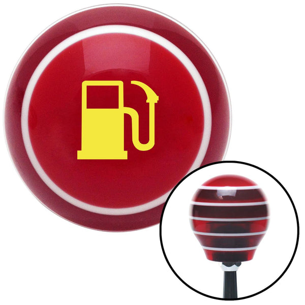Yellow Gas Station Tank Red Stripe Shift Knob with M16 x 15 Insert