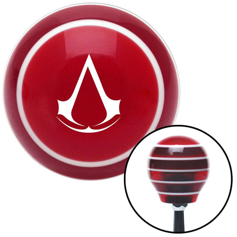 White Assassins Creed Red Stripe Shift Knob with M16 x 15 Insert