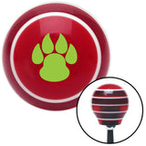 Green Pawprint Sharp Red Stripe Shift Knob with M16 x 15 Insert
