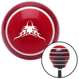 White Large Tribal Flames Red Stripe Shift Knob with M16 x 15 Insert