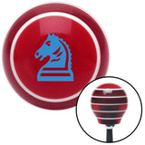 Blue Knight Horse Red Stripe Shift Knob with M16 x 15 Insert