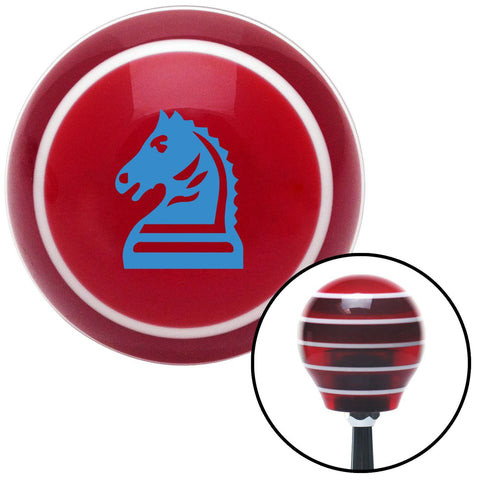Blue Knight Horse Red Stripe Shift Knob with M16 x 15 Insert
