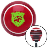 Green Dragon Crest Red Stripe Shift Knob with M16 x 15 Insert