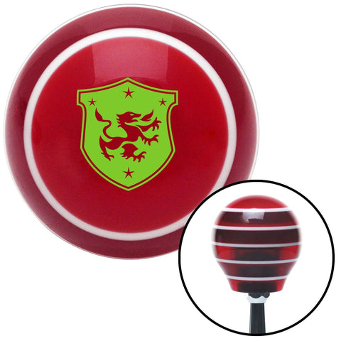 Green Dragon Crest Red Stripe Shift Knob with M16 x 15 Insert