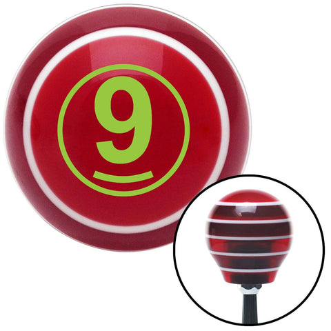 Green Ball 9 Red Stripe Shift Knob with M16 x 15 Insert