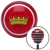 Green Kings Crown Red Stripe Shift Knob with M16 x 15 Insert
