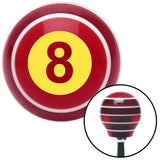 Yellow 8 Ball Red Stripe Shift Knob with M16 x 15 Insert