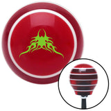 Green Large Tribal Flames Red Stripe Shift Knob with M16 x 15 Insert
