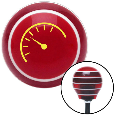 Yellow Instrument Gauge Red Stripe Shift Knob with M16 x 15 Insert