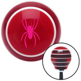 Pink Spider Image Red Stripe Shift Knob with M16 x 15 Insert