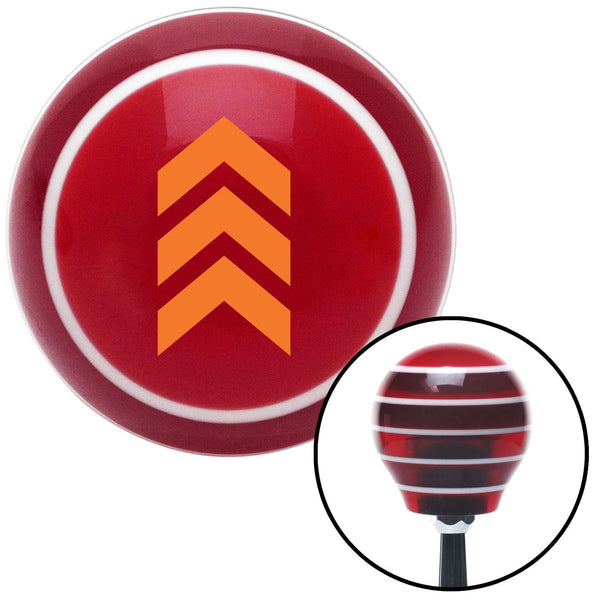 Orange Military Arrows Up Red Stripe Shift Knob with M16 x 15 Insert