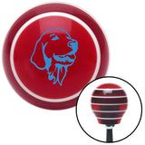 Blue Golden Retriever Red Stripe Shift Knob with M16 x 15 Insert