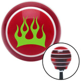 Green Crescent Flames Red Stripe Shift Knob with M16 x 15 Insert