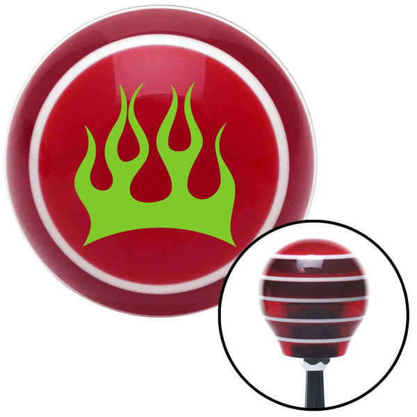 Green Crescent Flames Red Stripe Shift Knob with M16 x 15 Insert