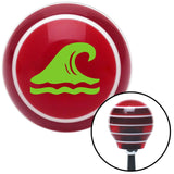 Green Hawaiian Waves 2 Red Stripe Shift Knob with M16 x 15 Insert