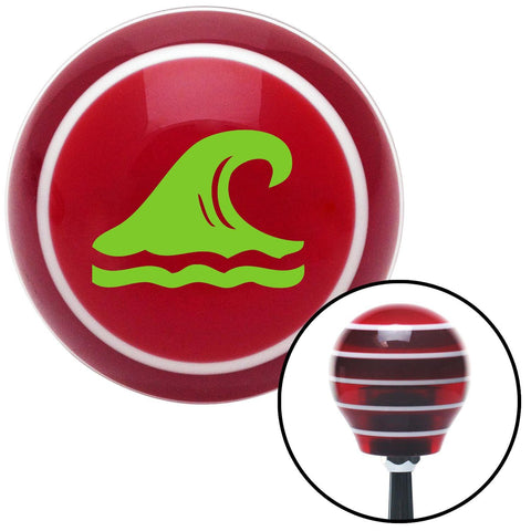 Green Hawaiian Waves 2 Red Stripe Shift Knob with M16 x 15 Insert