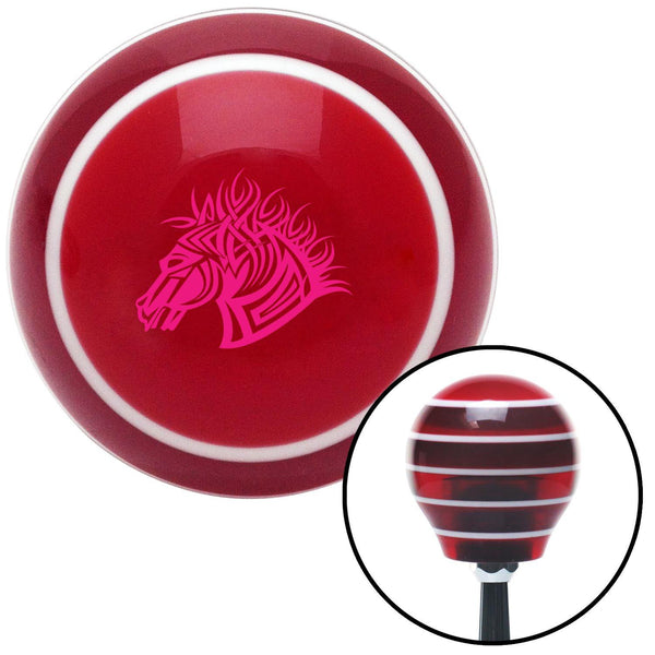 Pink Horse Red Stripe Shift Knob with M16 x 15 Insert